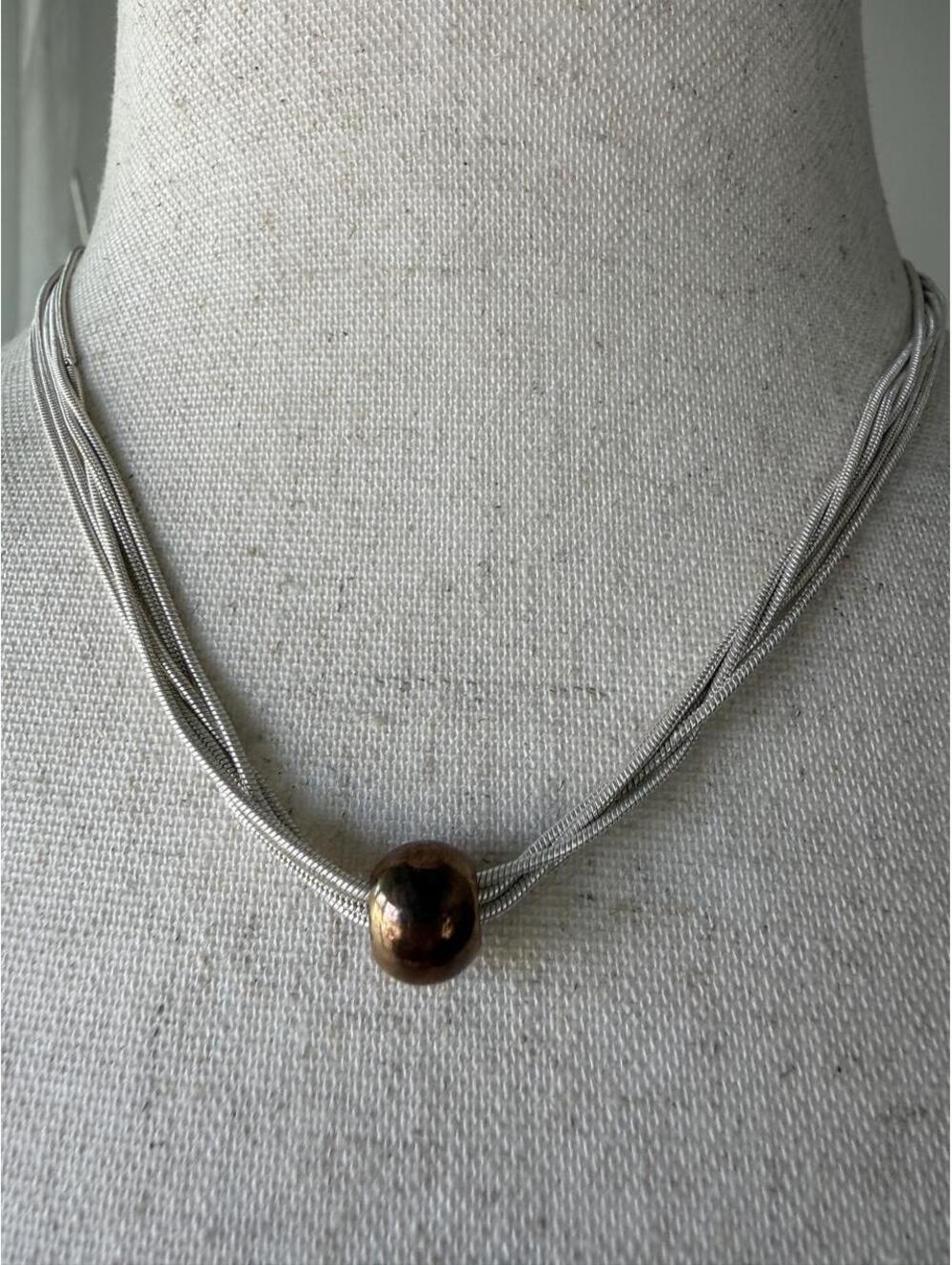 MIXED-METAL MULTI-STRAND CHOKER NECKLACE